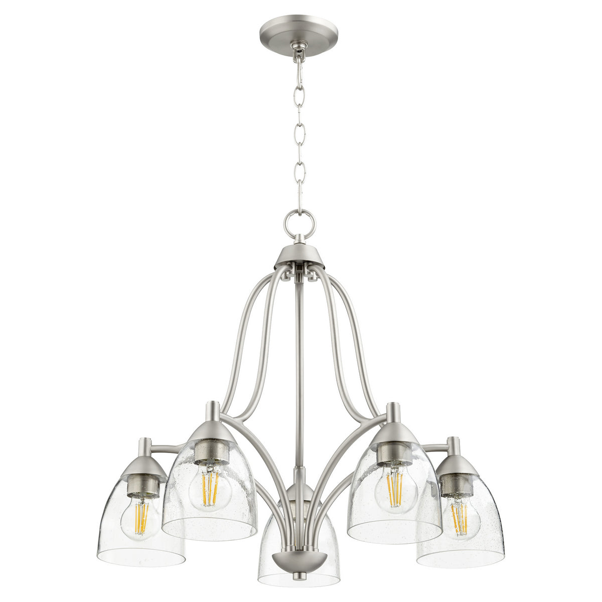 Quorum - 6369-5-265 - Five Light Chandelier - Barkley - Satin Nickel|Clear Seeded