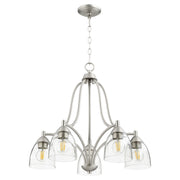 Quorum - 6369-5-265 - Five Light Chandelier - Barkley - Satin Nickel|Clear Seeded