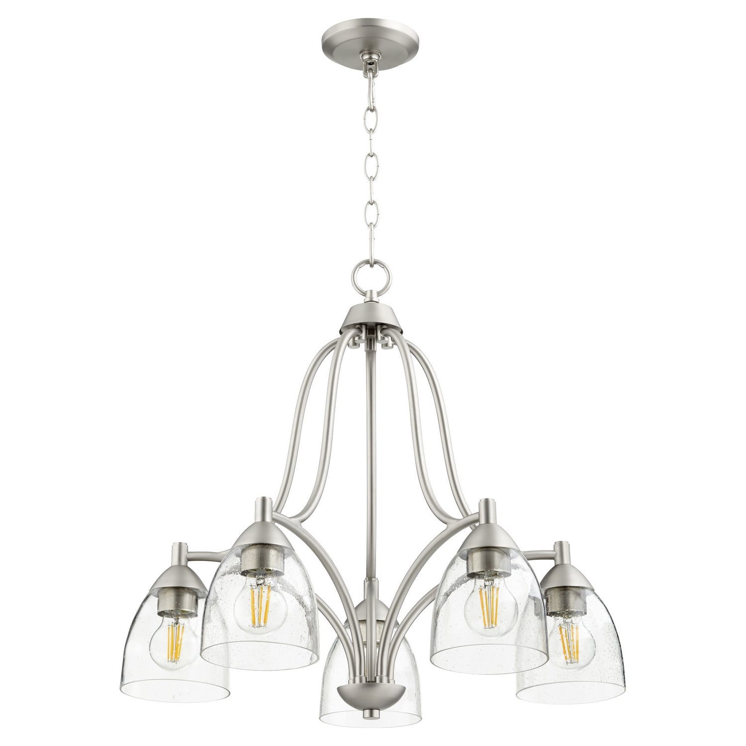 Quorum - 6369-5-265 - Five Light Chandelier - Barkley - Satin Nickel|Clear Seeded