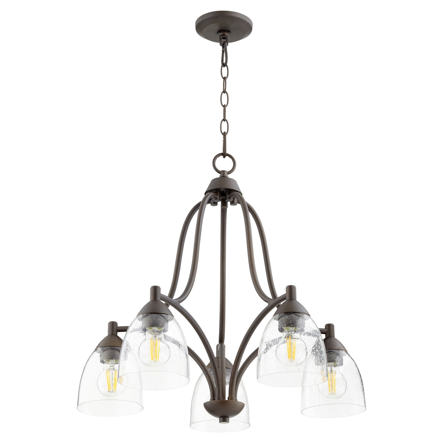 Quorum - 6369-5-286 - Five Light Chandelier - Barkley - Oiled Bronze|Clear Seeded