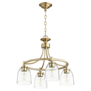 Quorum - 6422-4-280 - Four Light Chandelier - Rossington - Aged Brass|Clear Seeded