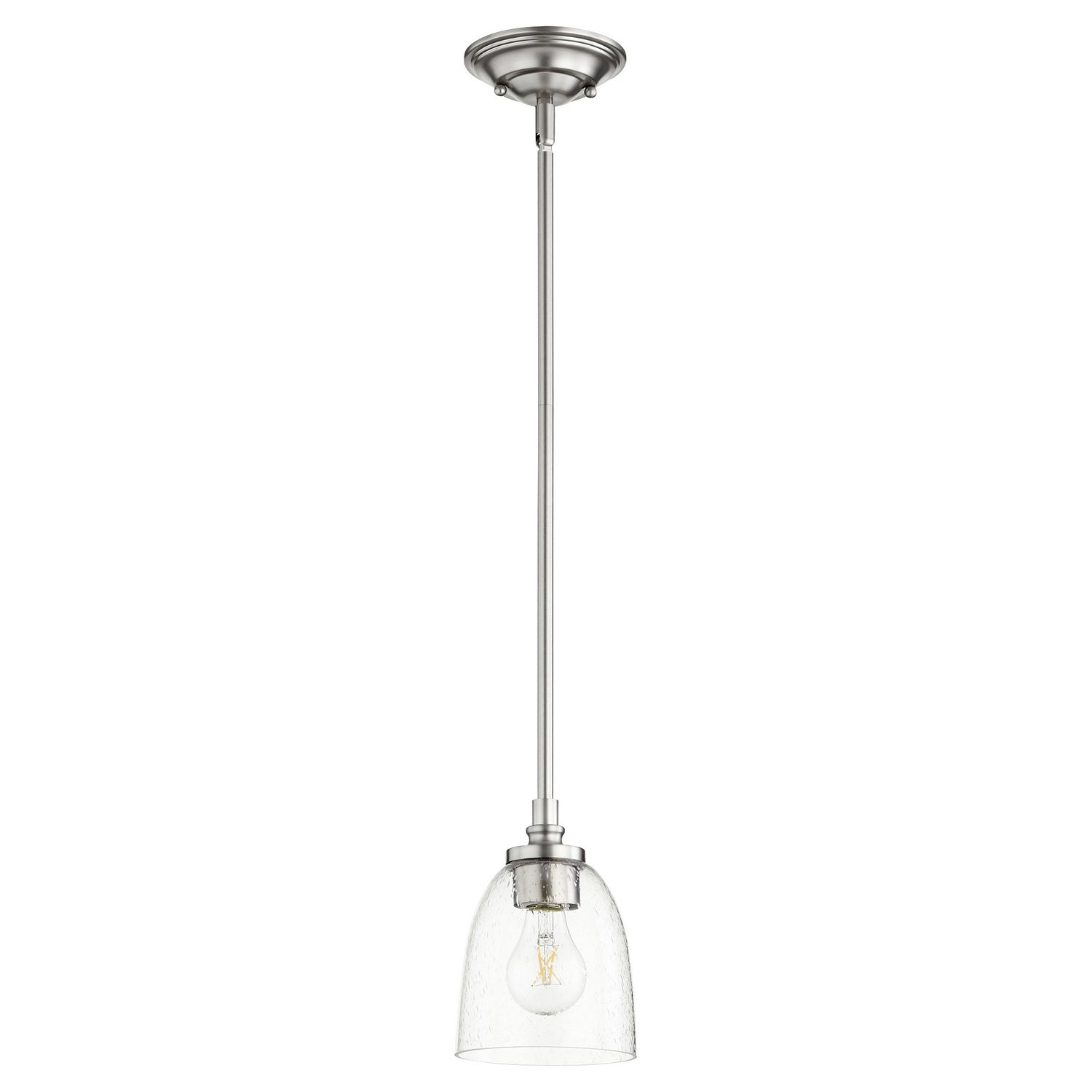 Quorum - 3122-265 - One Light Pendant - Rossington - Satin Nickel|Clear Seeded