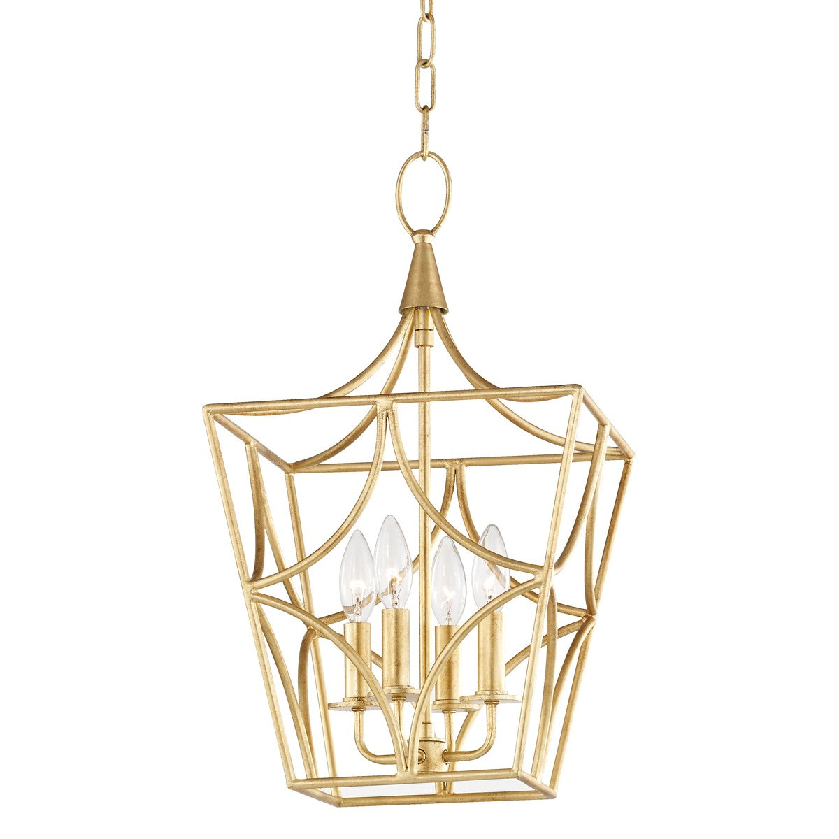 Hudson Valley - 4811-GL - Four Light Pendant - Green Point - Gold Leaf