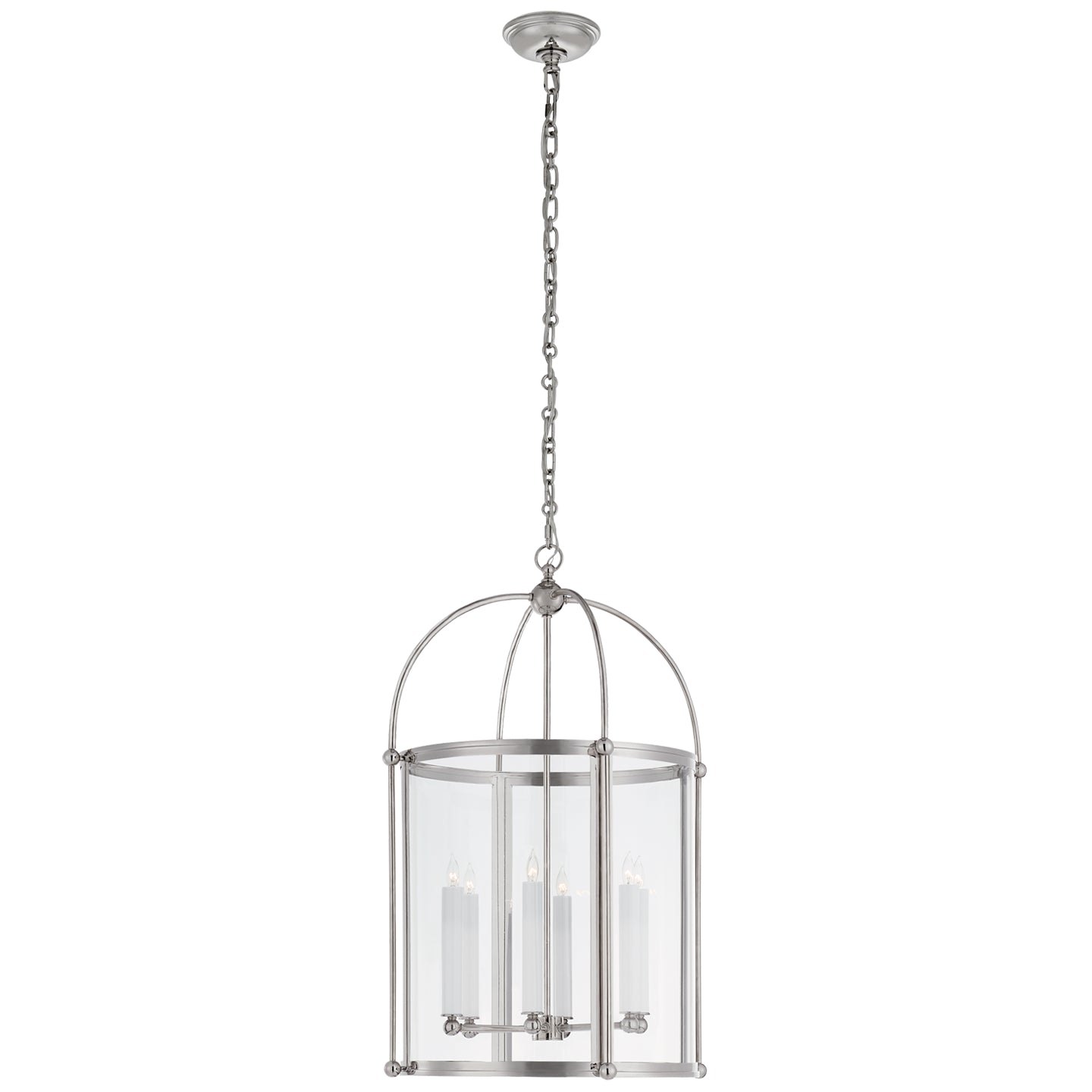 Visual Comfort Signature - CHC 3451PN-CG - Six Light Lantern - Riverside Round - Polished Nickel
