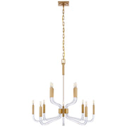 Visual Comfort Signature - CHC 5903AB/CG - 12 Light Chandelier - Reagan - Antique-Burnished Brass and Crystal