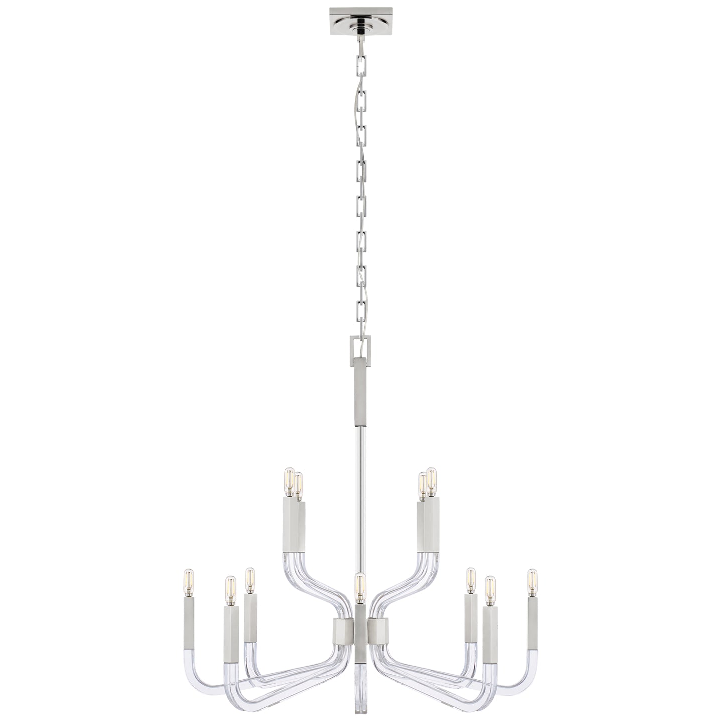 Visual Comfort Signature - CHC 5903PN/CG - 12 Light Chandelier - Reagan - Polished Nickel and Crystal