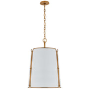Visual Comfort Signature - S 5646HAB-WHT - Six Light Pendant - Hastings - Hand-Rubbed Antique Brass