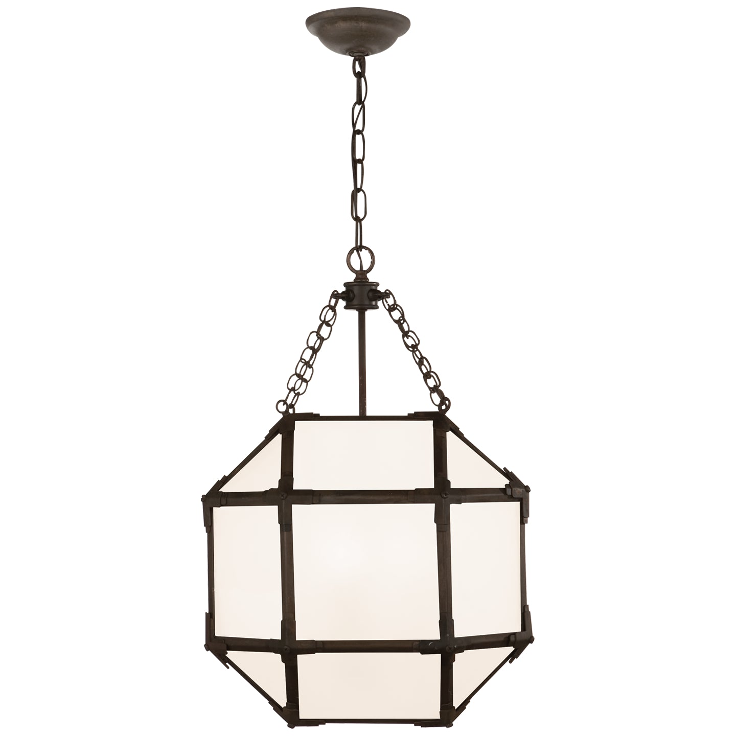Visual Comfort Signature - SK 5008AZ-WG - Three Light Lantern - Morris - Antique Zinc