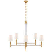 Visual Comfort Signature - TOB 5943HAB-L - Eight Light Chandelier - Lyra - Hand-Rubbed Antique Brass and Crystal