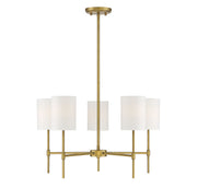 Meridian - M10067NB - Five Light Chandelier - Mchan - Natural Brass