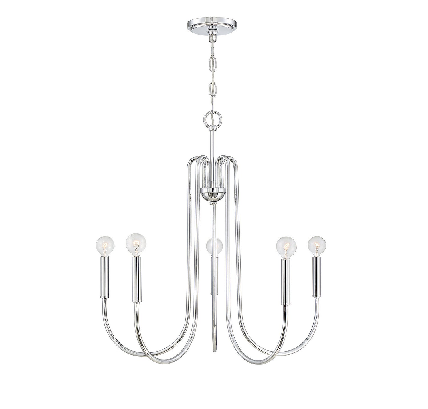 Meridian - M10066CH - Five Light Chandelier - Mchan - Chrome