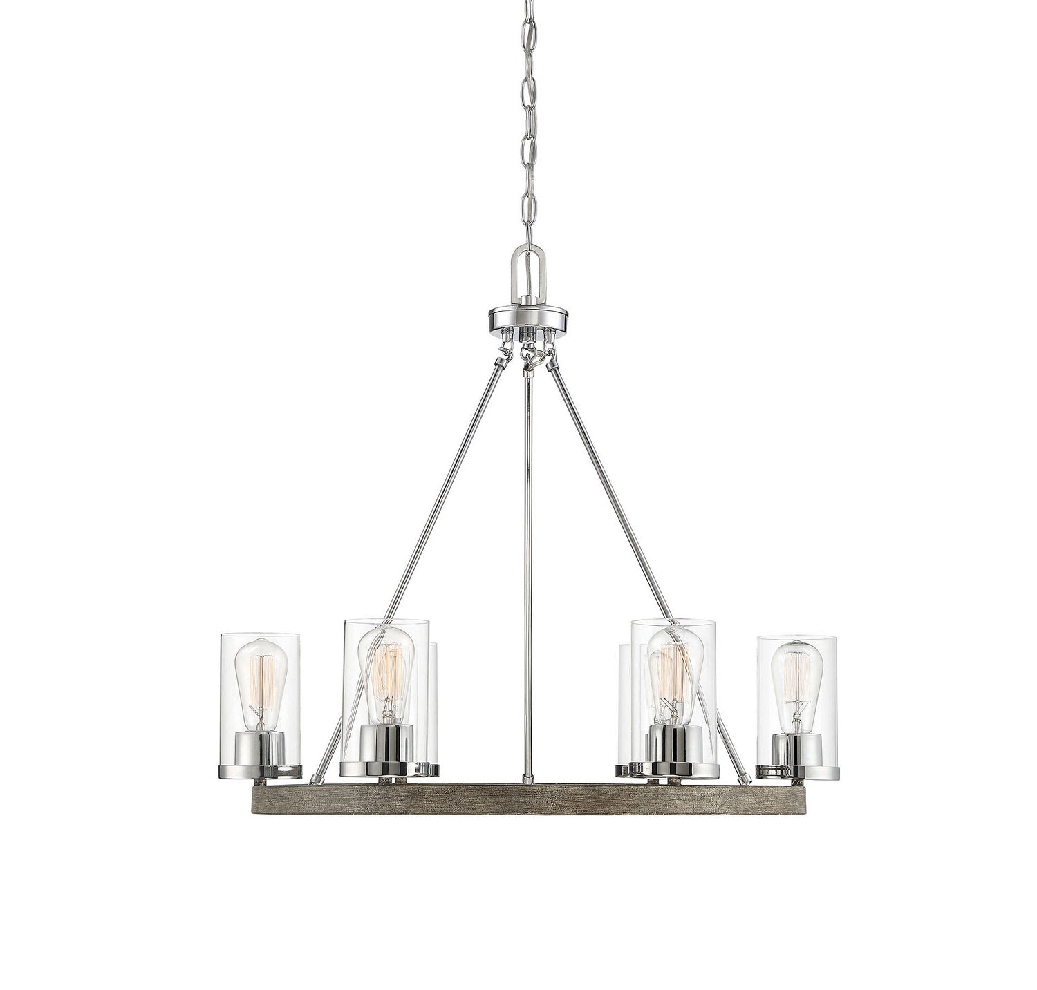Meridian - M10070GWCH - Five Light Chandelier - Mchan - Greywood Chrome