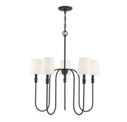 Meridian - M10077AI - Five Light Chandelier - Mchan - Aged Iron