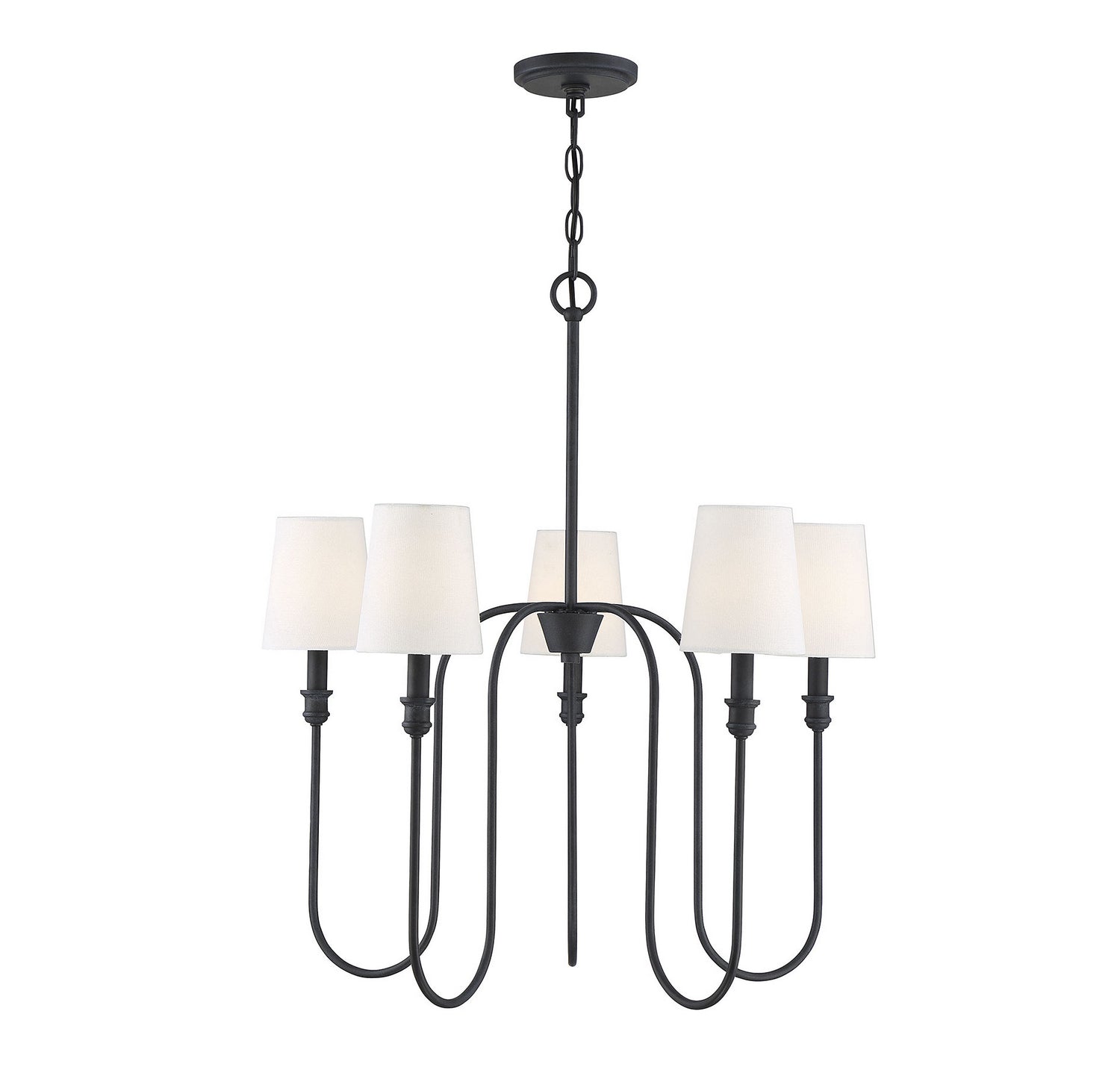 Meridian - M10077AI - Five Light Chandelier - Mchan - Aged Iron