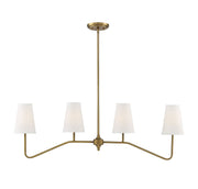 Meridian - M10078NB - Four Light Chandelier - Mchan - Natural Brass