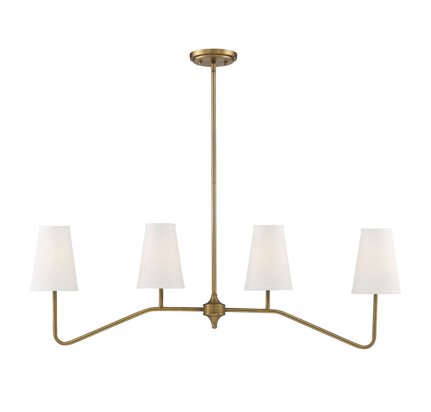 Meridian - M10078NB - Four Light Chandelier - Mchan - Natural Brass