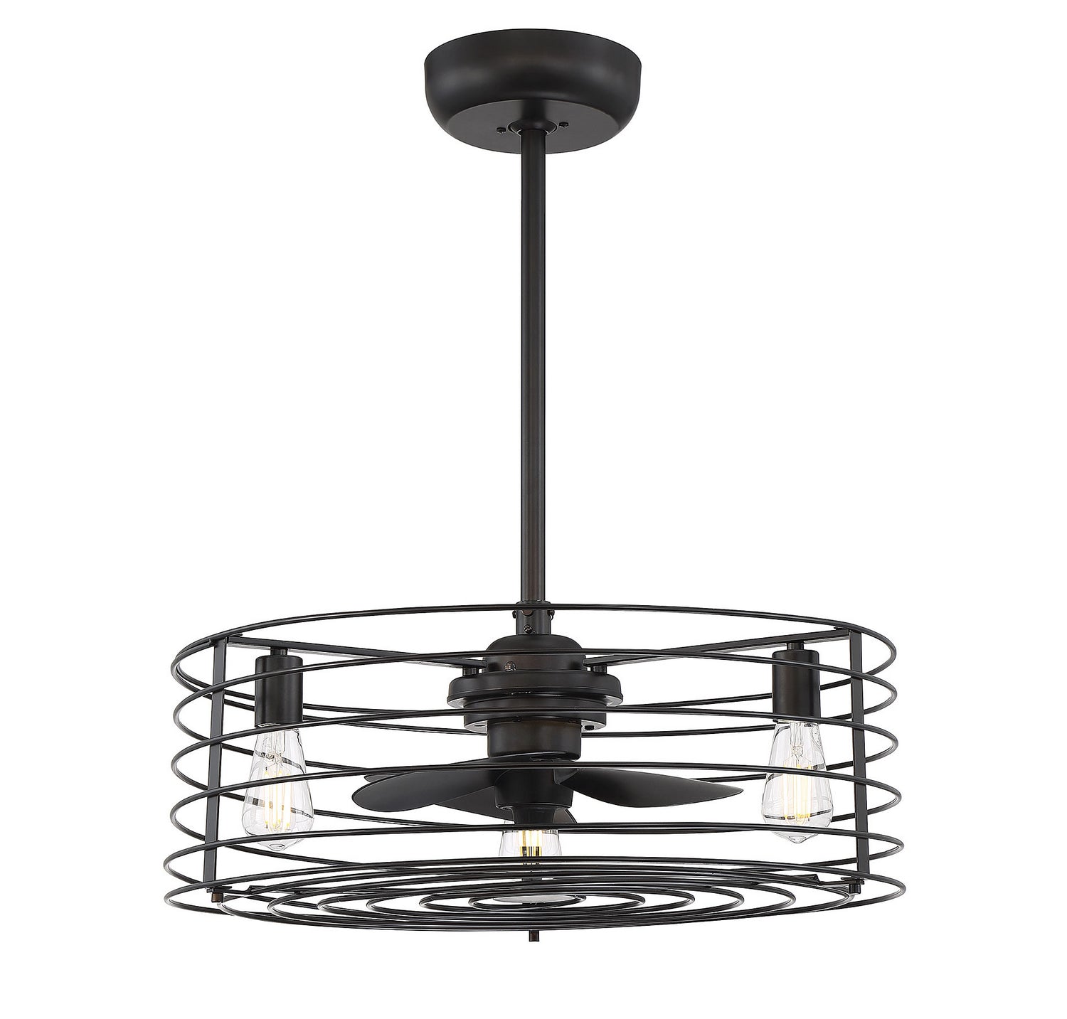 Meridian - M2007ORB - Three Light Fan D'lier - Moutd - Oil Rubbed Bronze