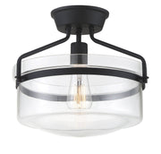Meridian - M60011MBK - One Light Semi-Flush Mount - Msemi - Matte Black