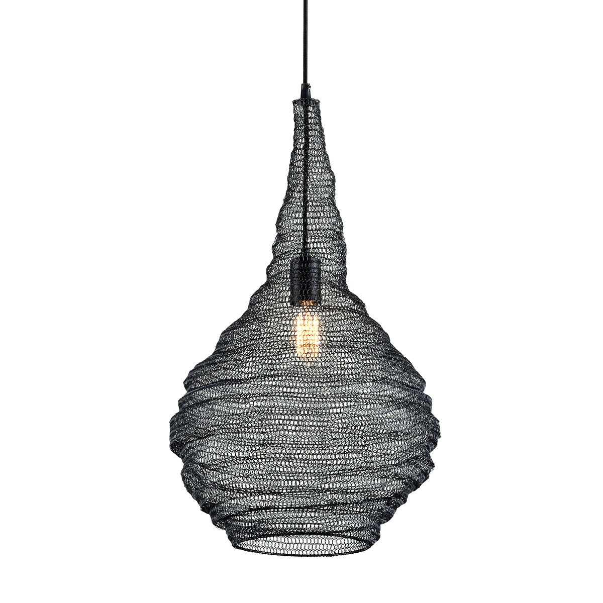 Troy Lighting - F6771-SBK - One Light Pendant - Wabi Sabi - Soft Black