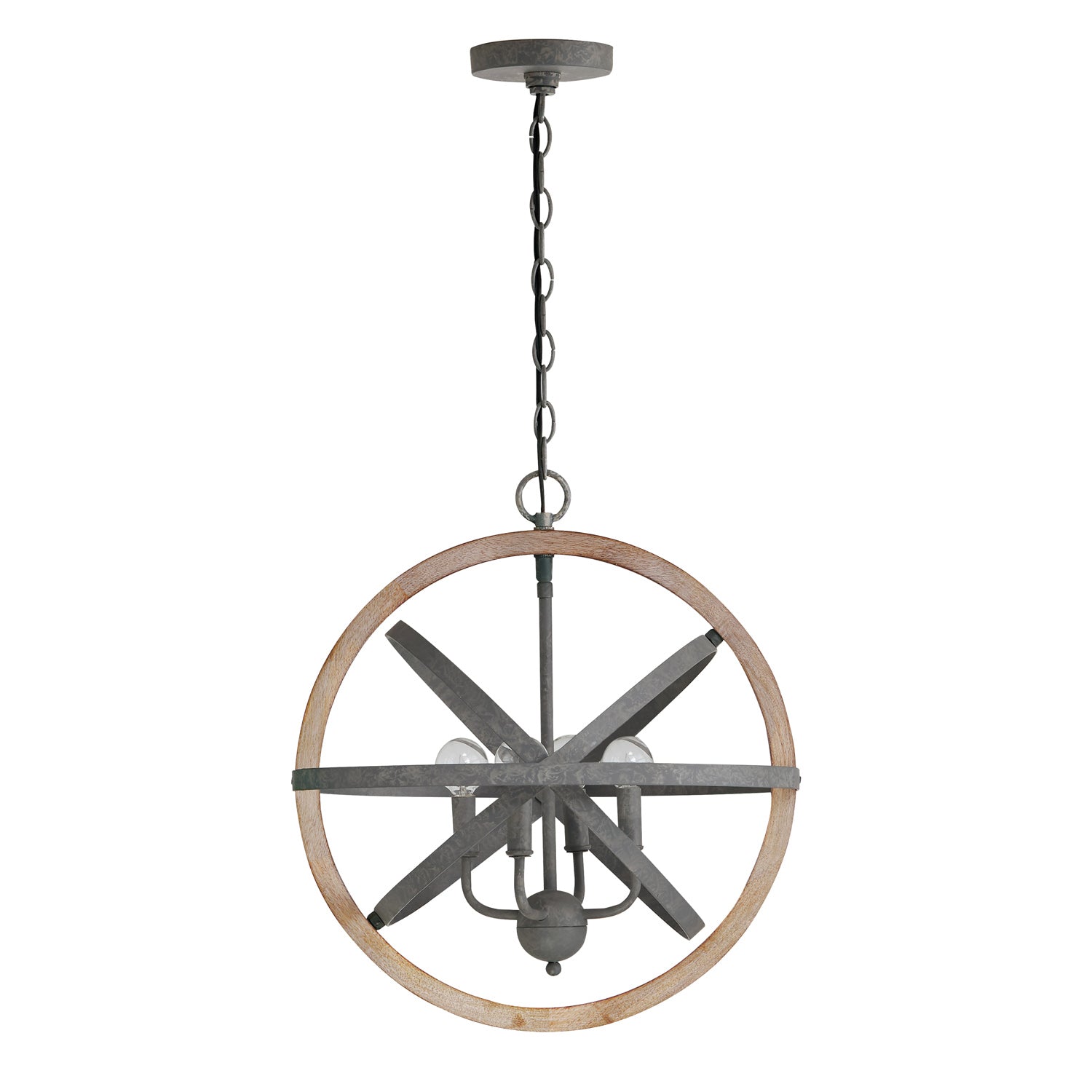 Capital Lighting - 330544IW - Four Light Pendant - Bluffton - Iron and Wood