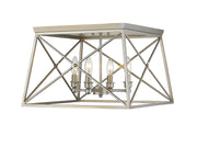 Z-Lite - 447F18-AS - Four Light Flush Mount - Trestle - Antique Silver