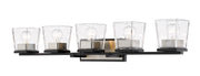 Z-Lite - 475-5V-MB-BN - Five Light Vanity - Bleeker Street - Matte Black / Brushed Nickel