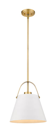 Z-Lite - 726P-MW+HBR - One Light Pendant - Z-Studio - Matte White / Heritage Brass