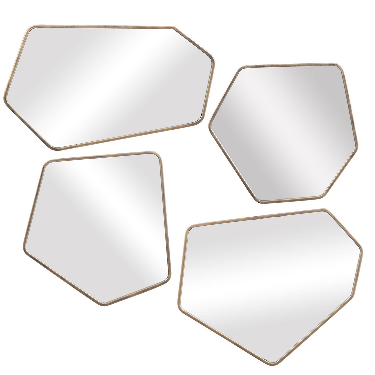 Uttermost - 09616 - Mirror, Set Of 4 - Linneah - Aged Gold