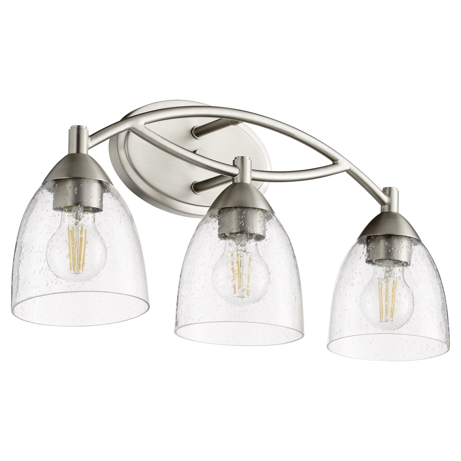 Quorum - 5069-3-265 - Three Light Vanity - Barkley - Satin Nickel|Clear Seeded