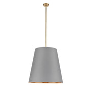Alora - PD311025VBGG - Three Light Pendant - Calor - Gray Linen With Gold Parchment/Vintage Brass