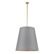 Alora - PD311030VBGG - Three Light Pendant - Calor - Gray Linen With Gold Parchment/Vintage Brass