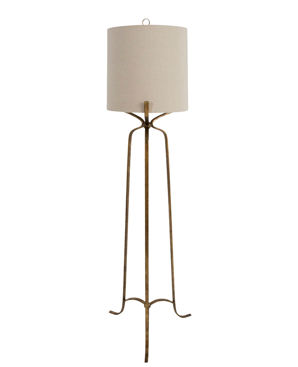 Evie Iron Ashwell Gold Tripod Base Floor Lamp