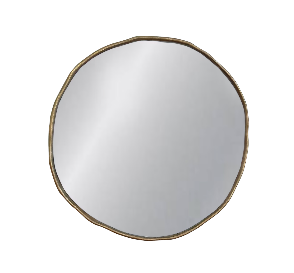 Marni Organic Round Mirror, Antique Brass