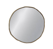 Marni Organic Round Mirror, Antique Brass