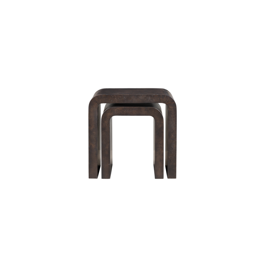 Brea Nesting Tables - Chocolate Burl Wood