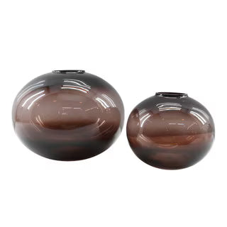 Indigo Road By Egypt Sherrod Oval Glass Vase Set Of 2, Dark Plum