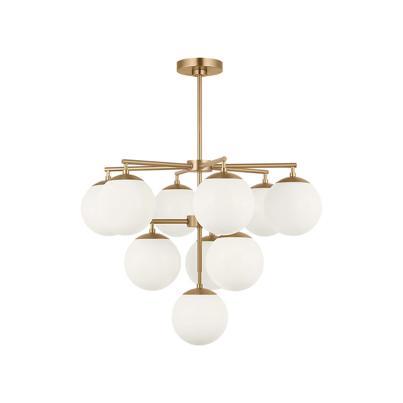 Nube Ten Light Chandelier in Satin Brass