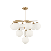 Nube Ten Light Chandelier in Satin Brass