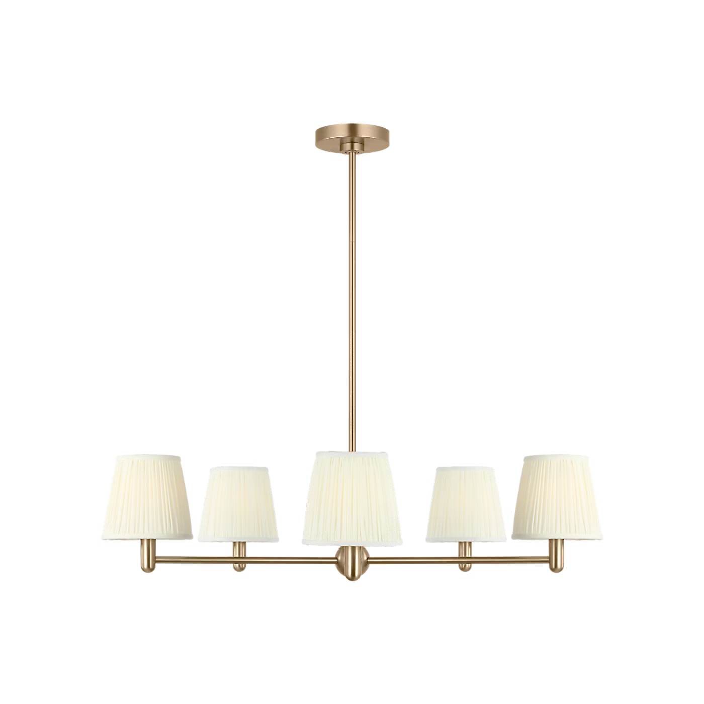 Vilera Five Light Chandelier in Satin Brass