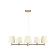 Vilera Five Light Chandelier in Satin Brass
