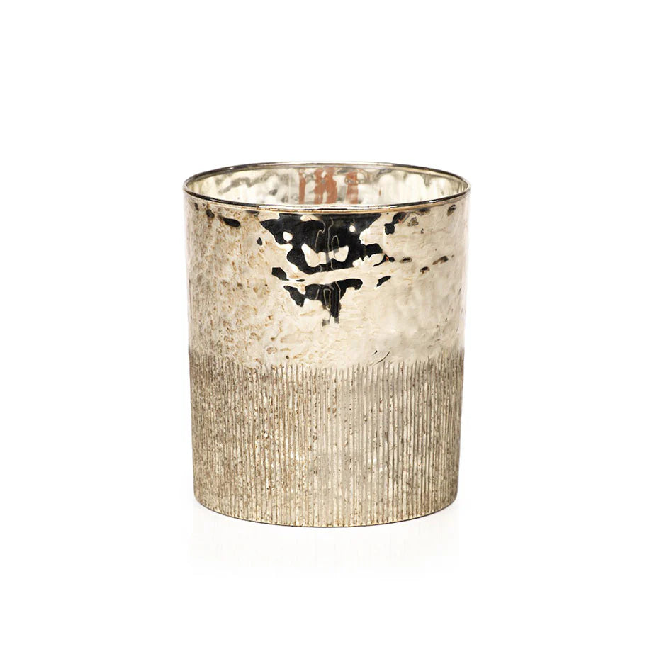 Siberin Fir Scented Antique Gold Candle Jar - Wood Wick