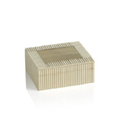 WHITE BONE CHIPS AND BRASS BOX
