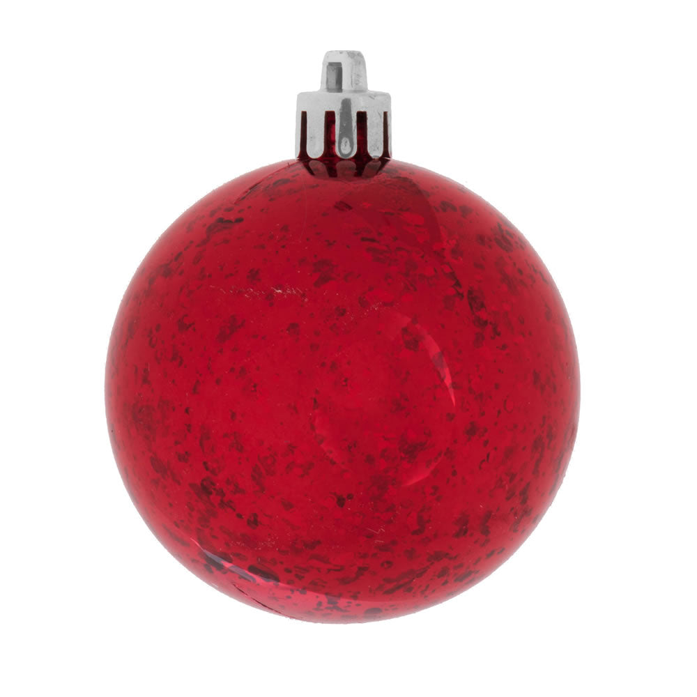 4" Red Shiny Mercury Ball Ornament
