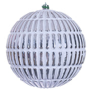 6" Silver Etched Lines White 4/Bag