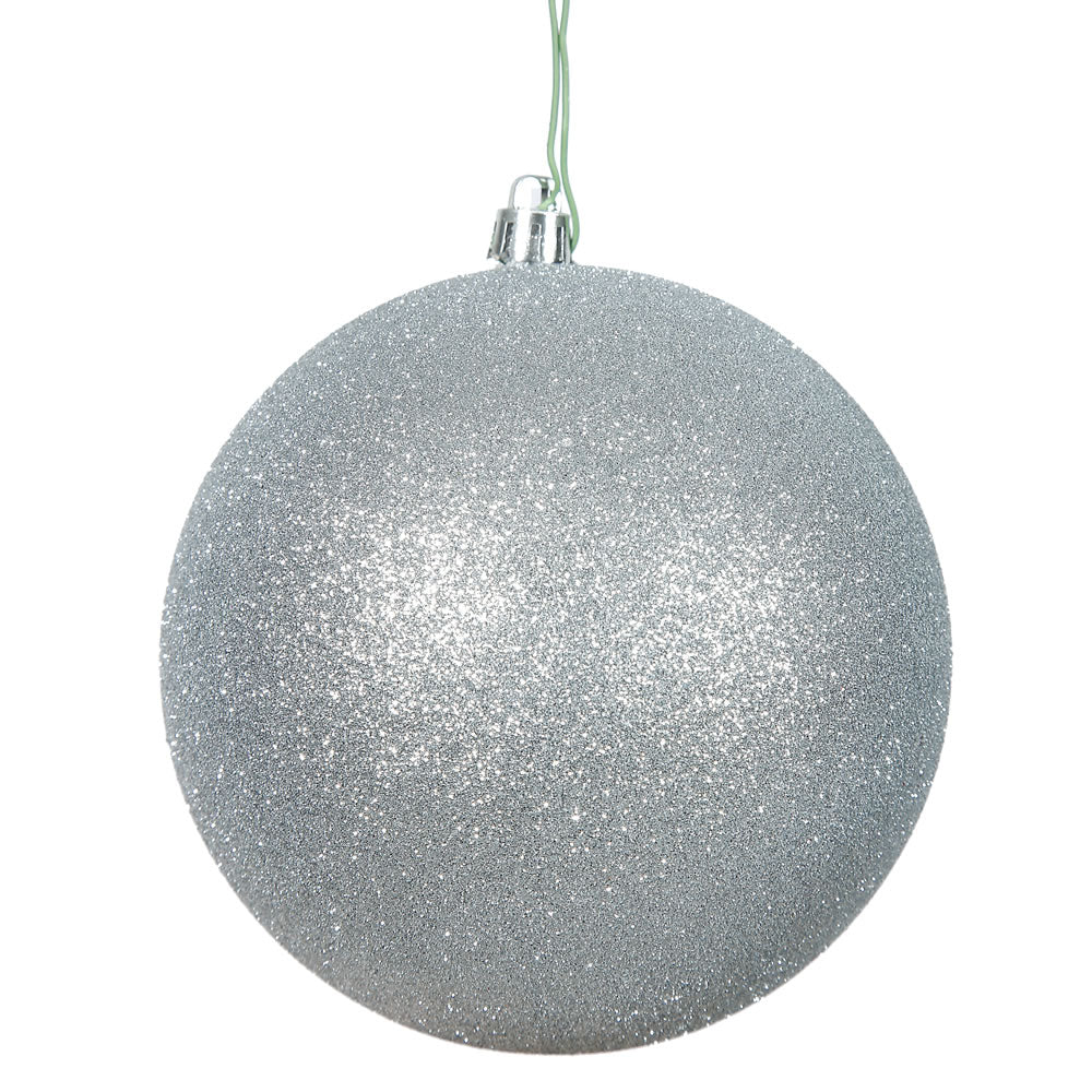 6" Silver Glitter Ball Ornament