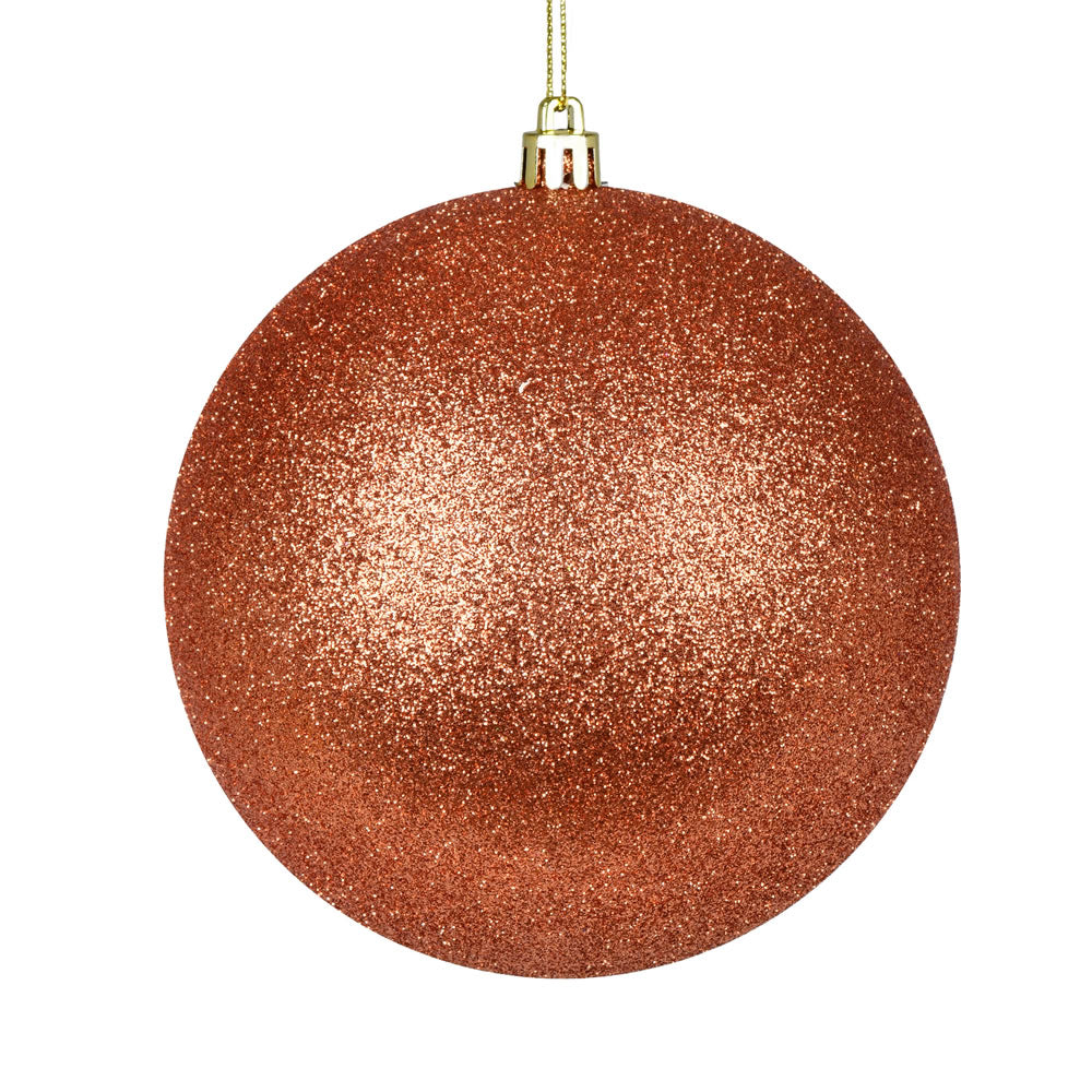 4" Coral Glitter Ornament 6/Bag