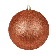 4" Coral Glitter Ornament 6/Bag