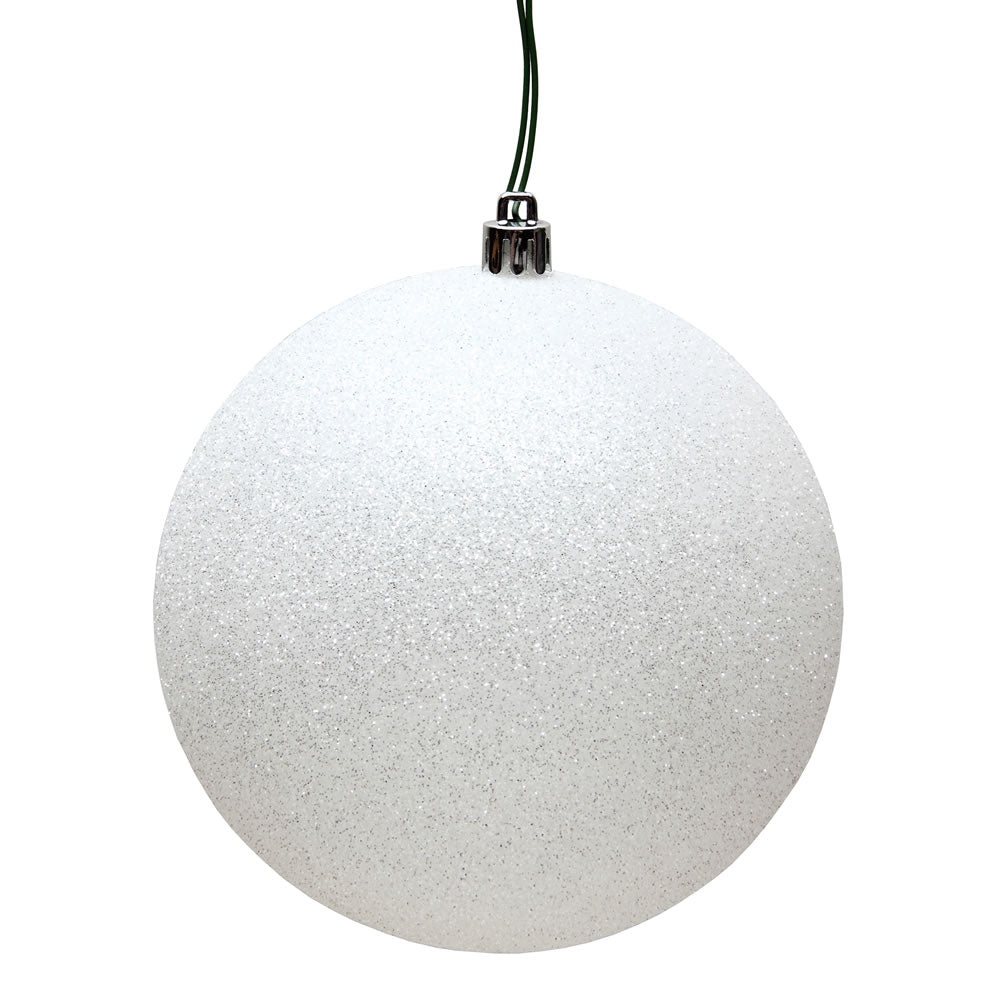 4" Glitter White Ornament 6/Bag