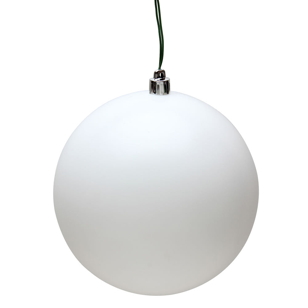 6" White Matte Ornament 4/Bag
