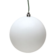 6" White Matte Ornament 4/Bag